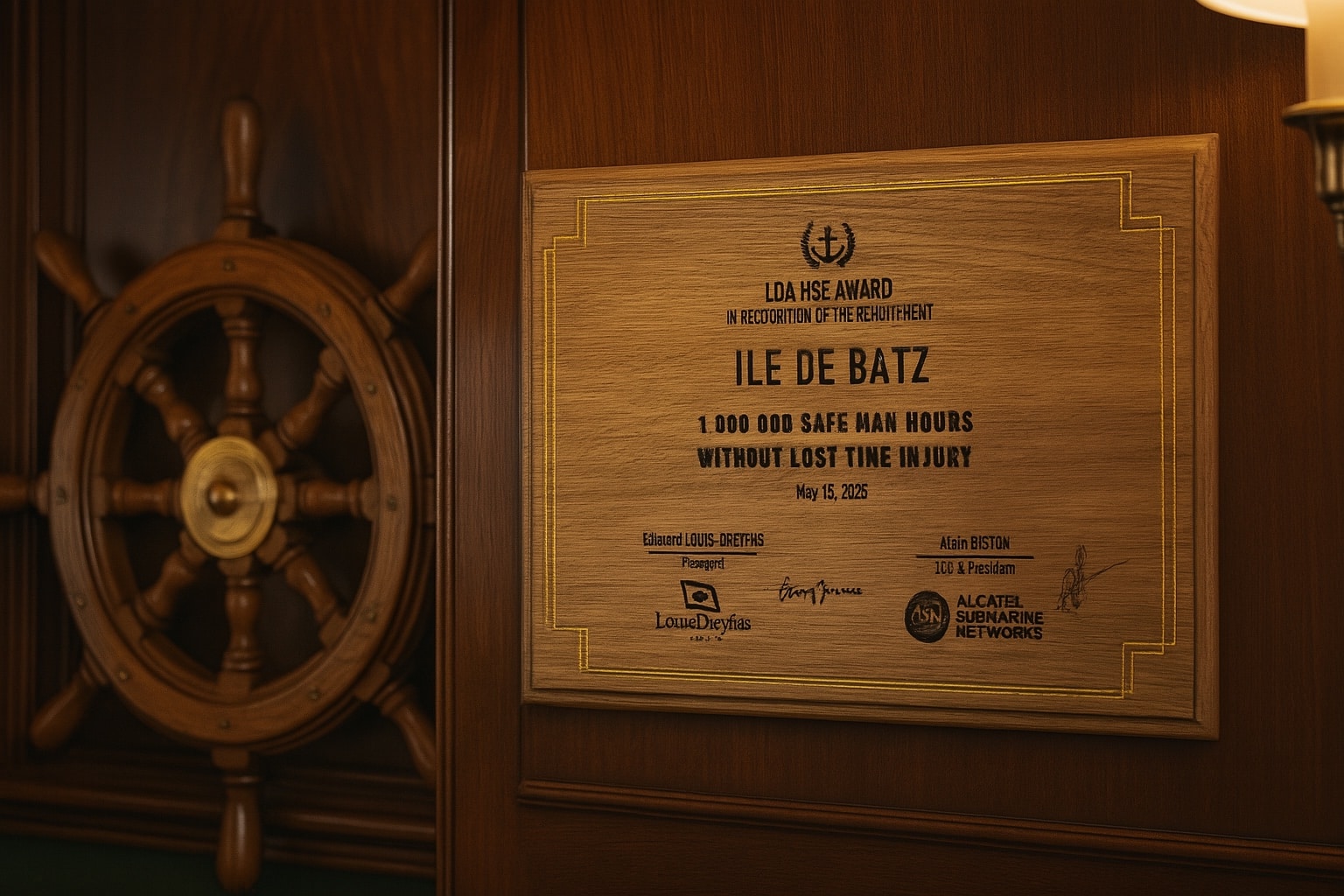 Plaque de cabine de bateau en chêne massif, finition satinée - Artnum3D
